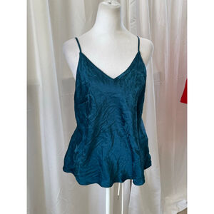 Women's Victoria's Secret Teal Satin Pajama Cami Top L